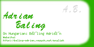 adrian baling business card